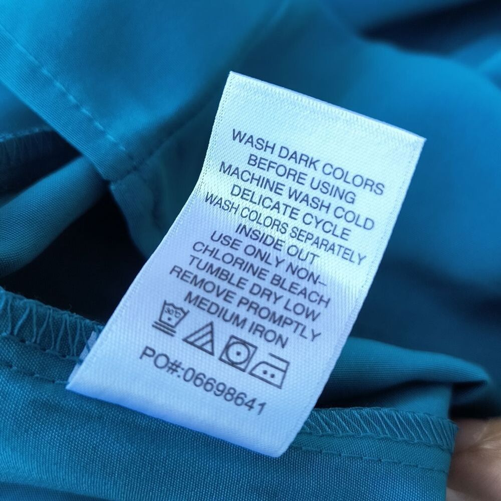 Woman Within Teal Blue Two-Piece Button Front Dress Set - Picture 13 of 13
